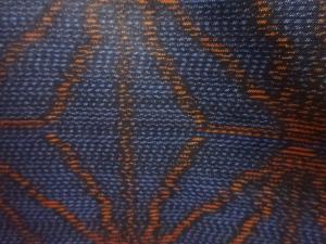 アンティーク 麻の葉模様織り出し本場泥大島紬着物